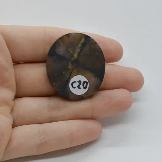 Cabochon Kiastolit 34x30x6mm C20, imagine 2