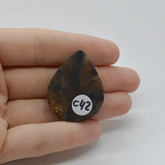 Cabochon Kiastolit 35x28x6mm C42, imagine 2