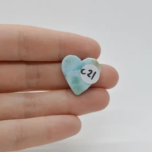Cabochon Larimar 20x20x4mm C21, imagine 2