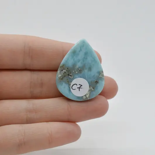 Cabochon Larimar 33x26x8mm C7, imagine 2