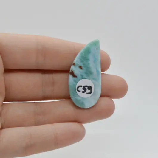 Cabochon Larimar 38x18x5mm C59, imagine 2