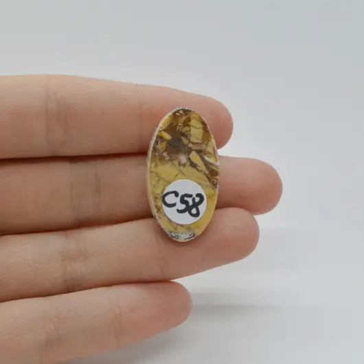 Cabochon Mookait Breciat 30x17x6mm C58, imagine 2