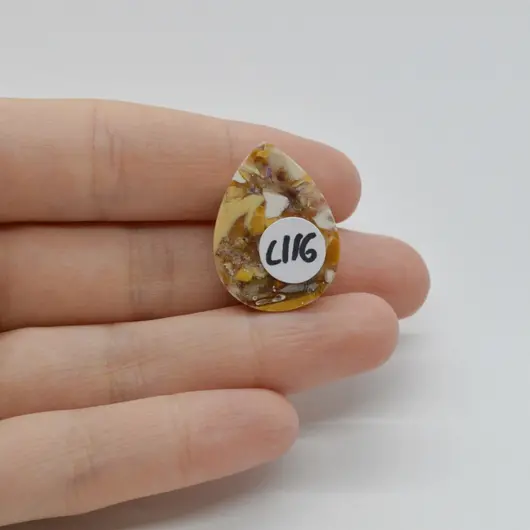 Cabochon Mookait Breciat 25x19x6mm C116, imagine 2