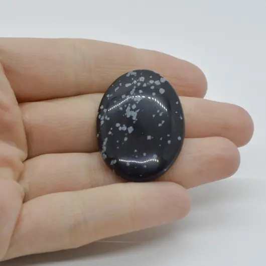 Cabochon Obsidian Fulg de nea 36x25x6mm C2