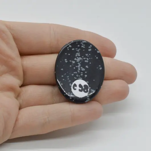 Cabochon Obsidian Fulg de nea 37x28x6mm C98, imagine 2
