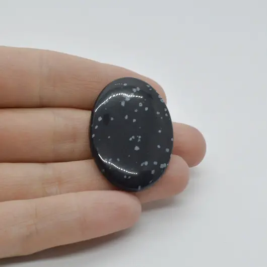 Cabochon Obsidian Fulg de nea 38x25x5mm C45