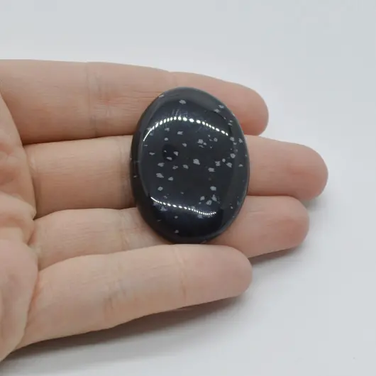 Cabochon Obsidian Fulg de nea 38x26x7mm C62