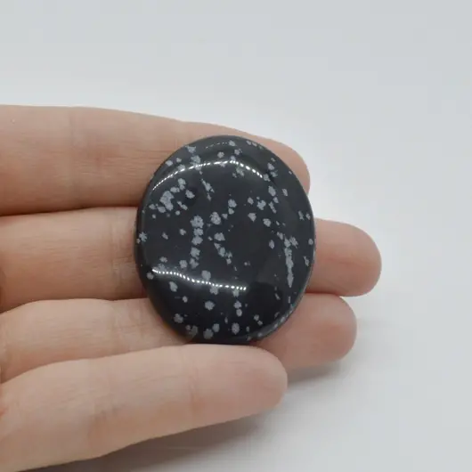 Cabochon Obsidian Fulg de nea 39x21x7mm C48