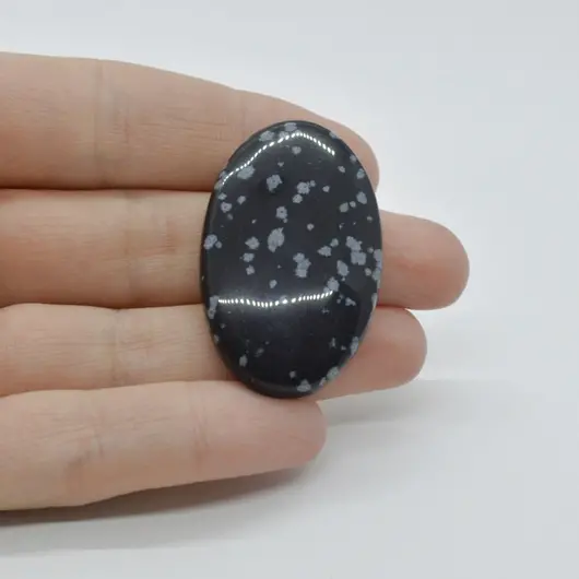 Cabochon Obsidian Fulg de nea 40x25x6mm C10