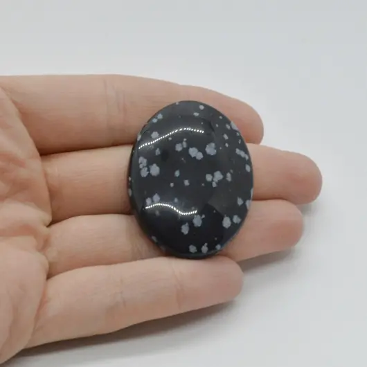 Cabochon Obsidian Fulg de nea 40x30x7mm C86