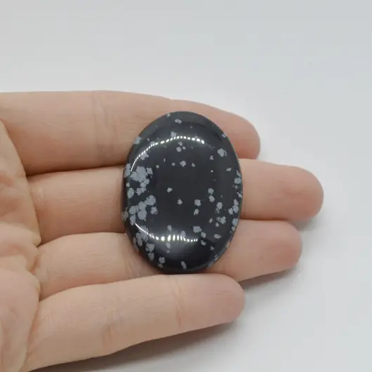 Cabochon Obsidian Fulg de nea 41x28x6mm C84