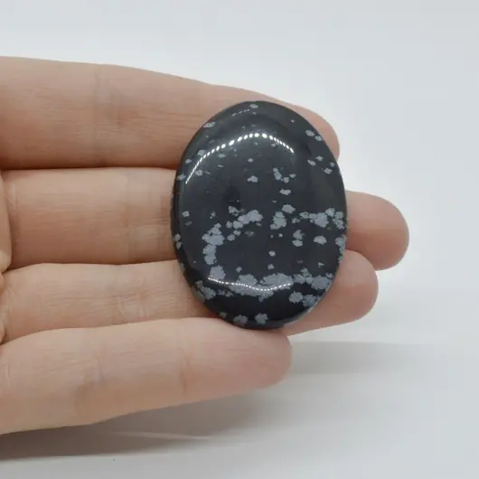 Cabochon Obsidian Fulg de nea 43x29x6mm C13