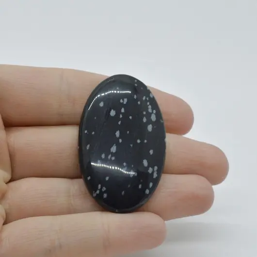 Cabochon Obsidian Fulg de nea 45x26x7mm C4