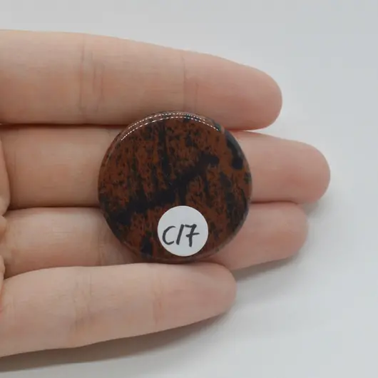 Cabochon Obsidian Mahon 31x31x5mm C17, imagine 2