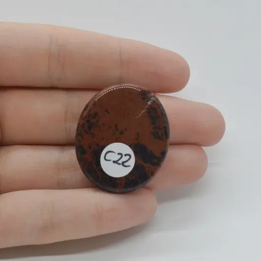 Cabochon Obsidian Mahon 32x27x8mm C22, imagine 2