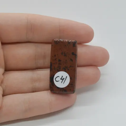 Cabochon Obsidian Mahon 34x17x6mm C41, imagine 2
