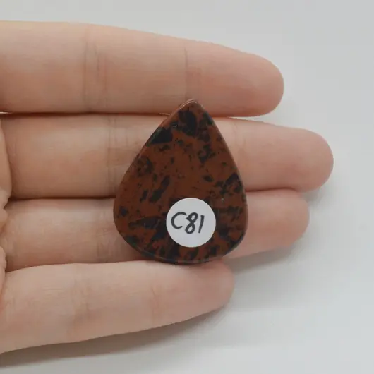 Cabochon Obsidian Mahon 34x27x6mm C81, imagine 2