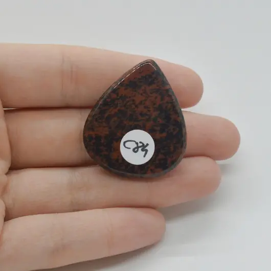 Cabochon Obsidian Mahon 35x30x6mm C84, imagine 2