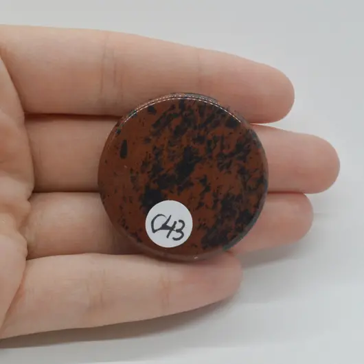 Cabochon Obsidian Mahon 36x36x8mm C43, imagine 2