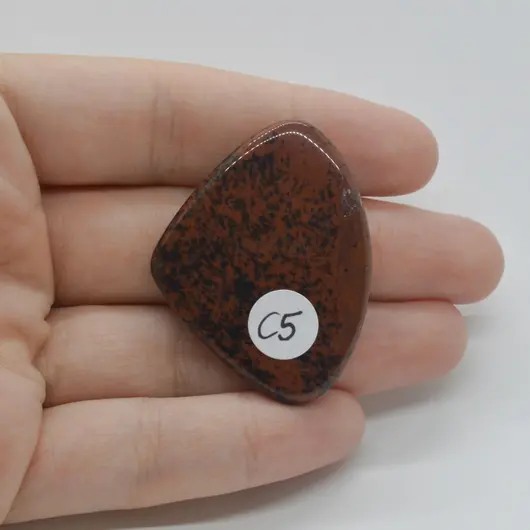 Cabochon Obsidian Mahon 41x32x7mm C5, imagine 2