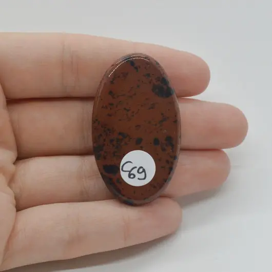 Cabochon Obsidian Mahon 43x25x7mm C69, imagine 2