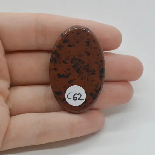 Cabochon Obsidian Mahon 43x27x7mm C62, imagine 2