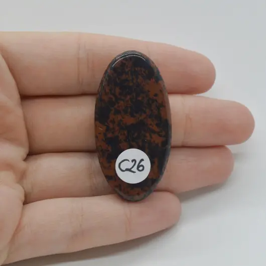 Cabochon Obsidian Mahon 44x22x8mm C26, imagine 2