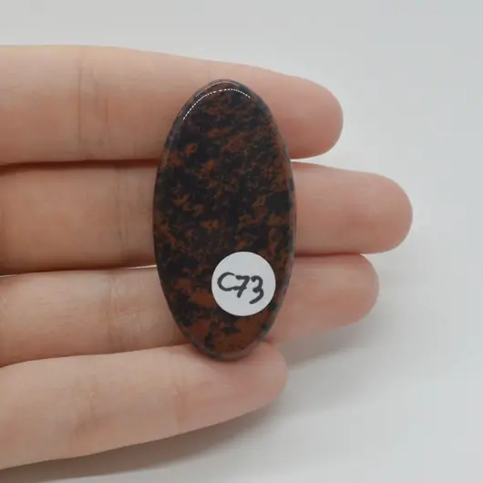 Cabochon Obsidian Mahon 44x23x8mm C73, imagine 2