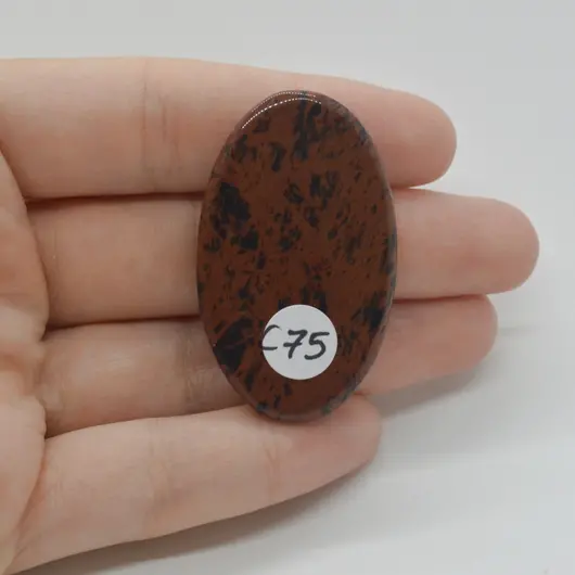 Cabochon Obsidian Mahon 44x27x6mm C75, imagine 2