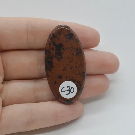 Cabochon Obsidian Mahon 45x23x7mm C30, imagine 2