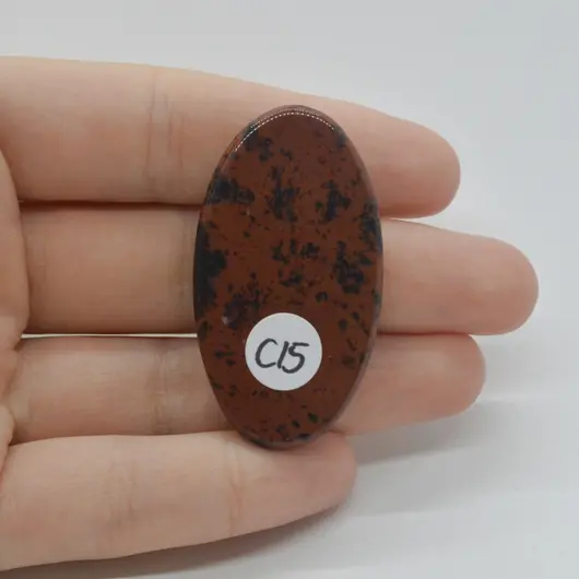 Cabochon Obsidian Mahon 45x25x7mm C15, imagine 2