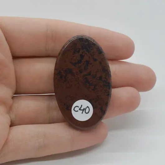 Cabochon Obsidian Mahon 45x27x7mm C40, imagine 2
