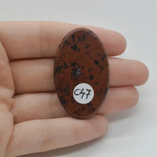 Cabochon Obsidian Mahon 45x27x7mm C47, imagine 2