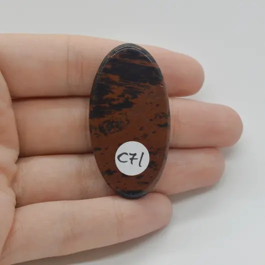 Cabochon Obsidian Mahon 46x24x7mm C71, imagine 2