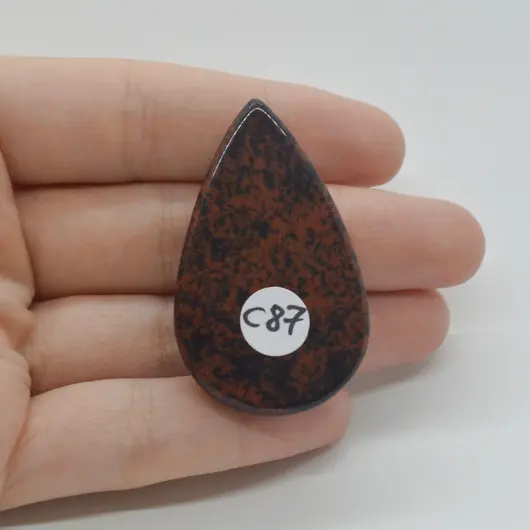 Cabochon Obsidian Mahon 46x28x7mm C87, imagine 2