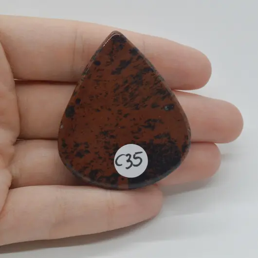 Cabochon Obsidian Mahon 47x40x7mm C35, imagine 2