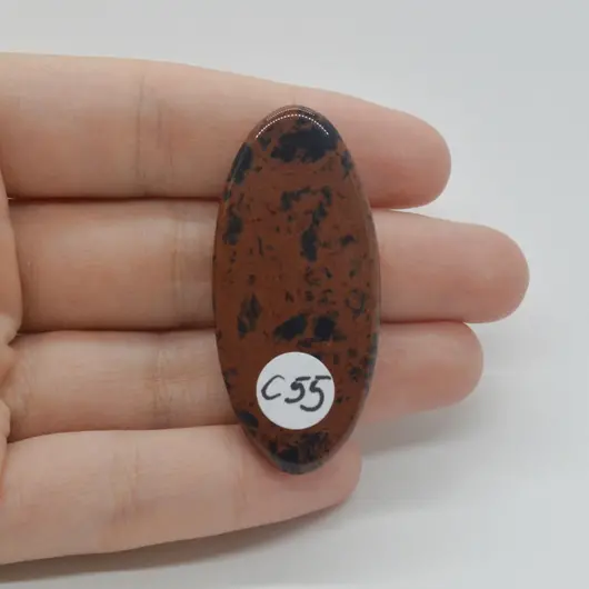 Cabochon Obsidian Mahon 48x22x6mm C55, imagine 2