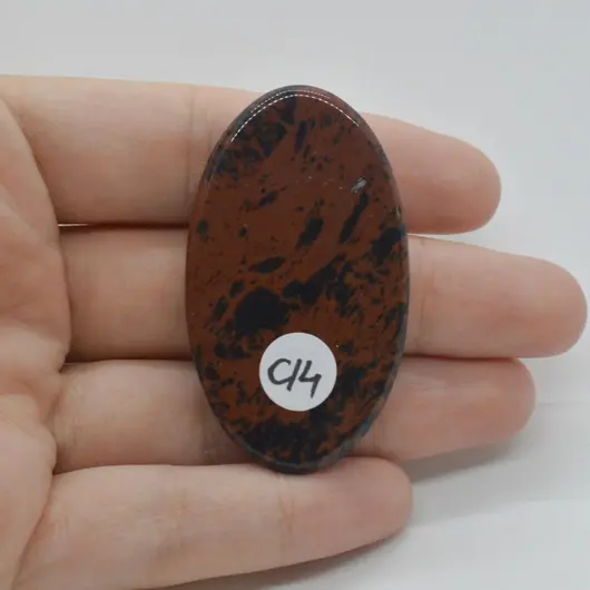 Cabochon Obsidian Mahon 50x29x7mm C14, imagine 2