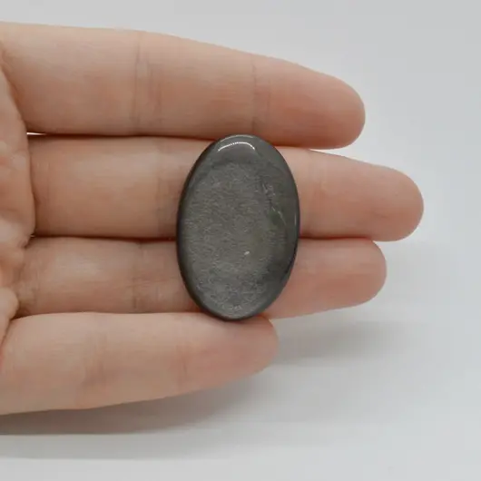 Cabochon Obsidian Silver 32x21x6mm C43