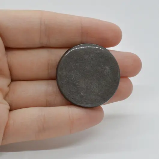 Cabochon Obsidian Silver 32x32x5mm C3