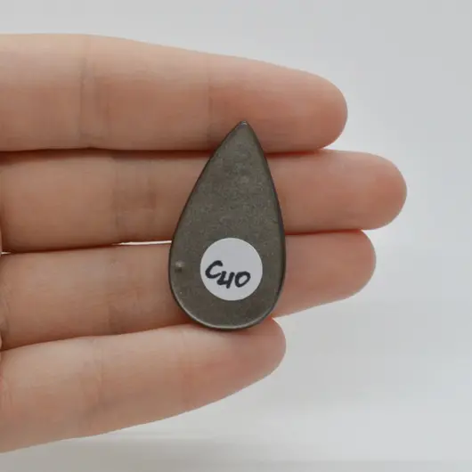 Cabochon Obsidian Silver 34x19x5mm C40, imagine 2
