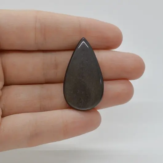 Cabochon Obsidian Silver 34x19x5mm C40