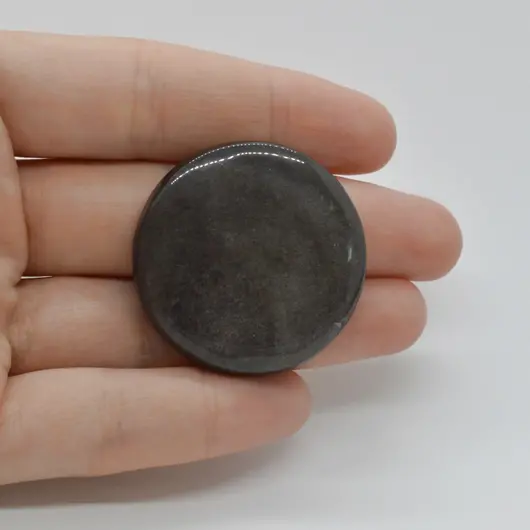 Cabochon Obsidian Silver 35x35x7mm C35
