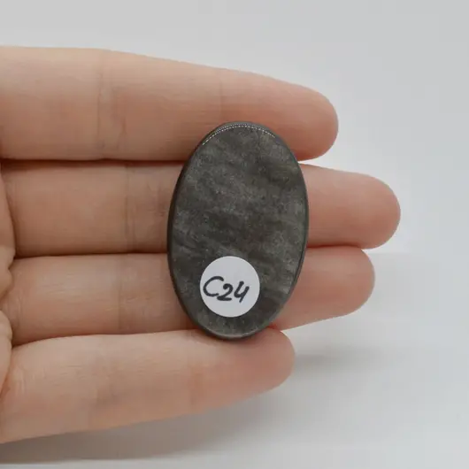 Cabochon Obsidian Silver 37x24x7mm C24, imagine 2
