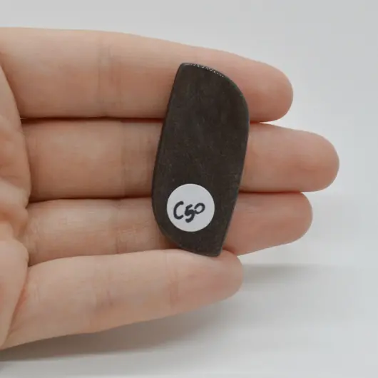 Cabochon Obsidian Silver 40x19x6mm C50, imagine 2