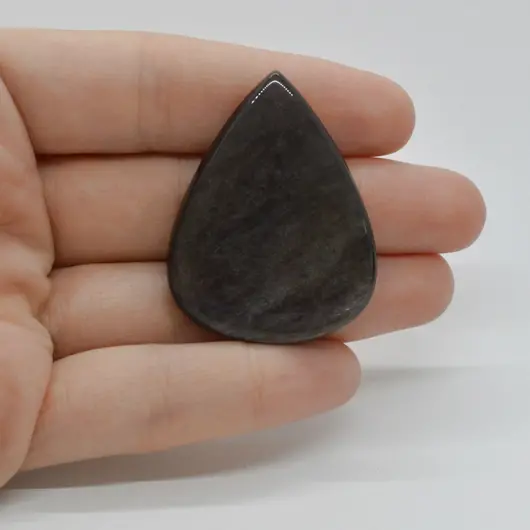 Cabochon Obsidian Silver 41x32x6mm C28