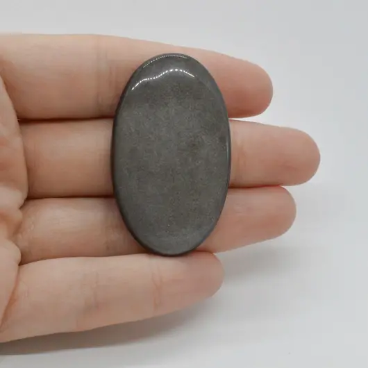 Cabochon Obsidian Silver 45x27x6mm C7