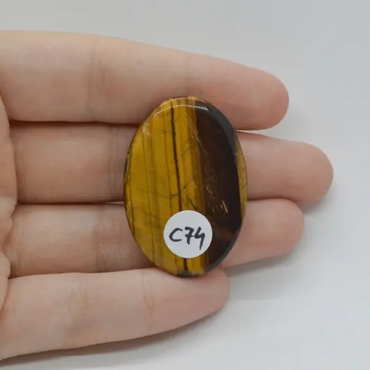 Cabochon Ochi de tigru 38x26x6mm C74, imagine 2