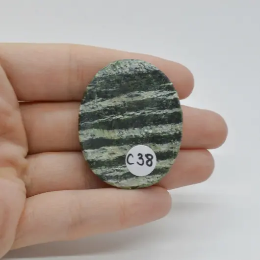 Cabochon Opal Green Swiss 42x34x6mm C38, imagine 2