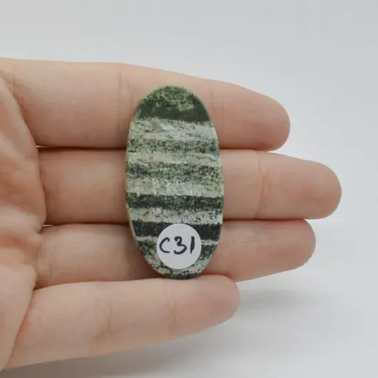 Cabochon Opal Green Swiss 43x22x6mm C31, imagine 2